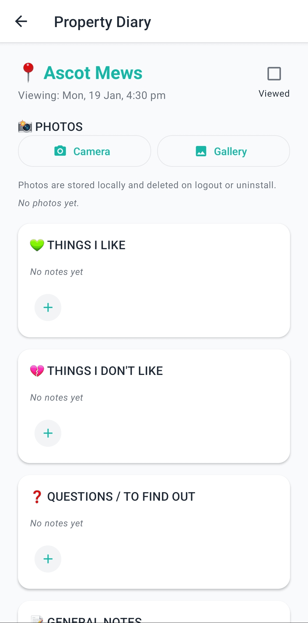 VistaMove app screen
