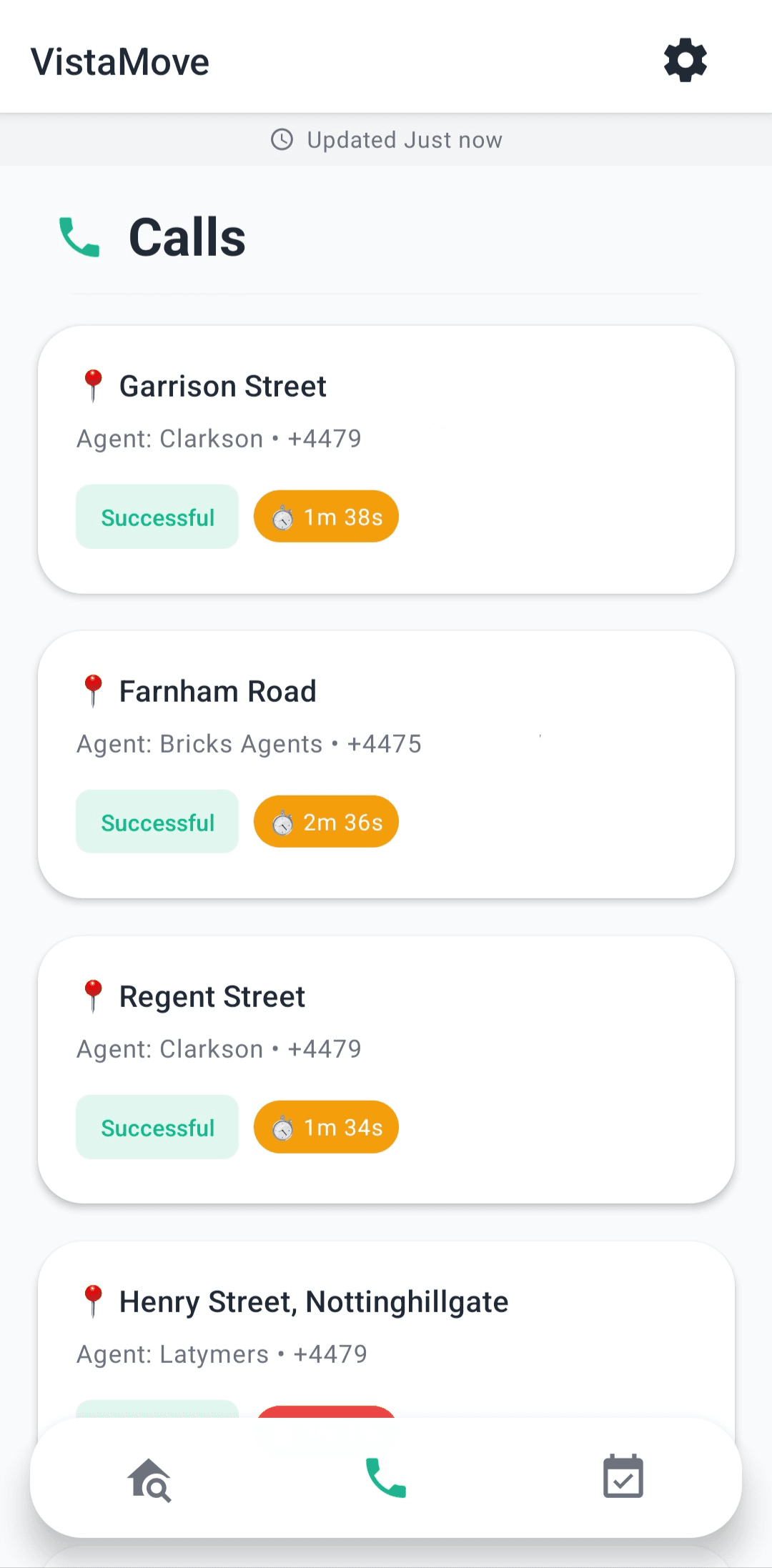 VistaMove app — booking a property viewing